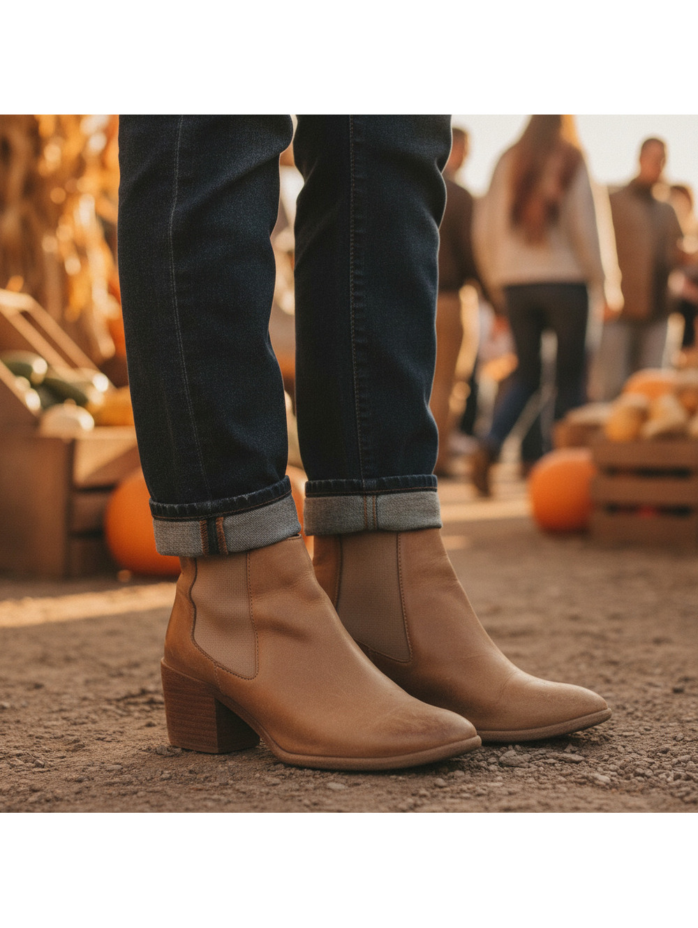 Nisolo Tan Leather Heeled Chelsea Ankle Boots Size 7